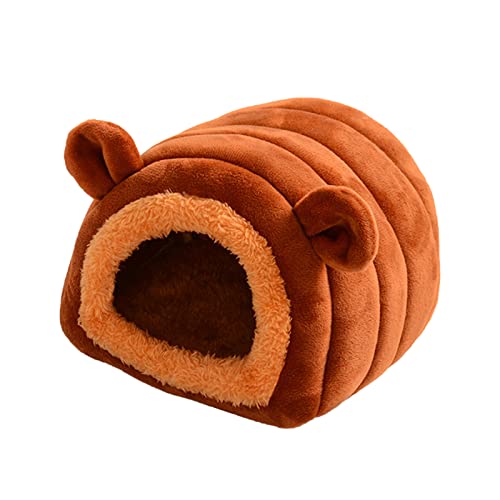 Sanwood Hamster Bett Käfig Zubehör Hamster Eichhörnchen Schlafnest Bett atmungsaktiv einfarbig braun von SANWOOD