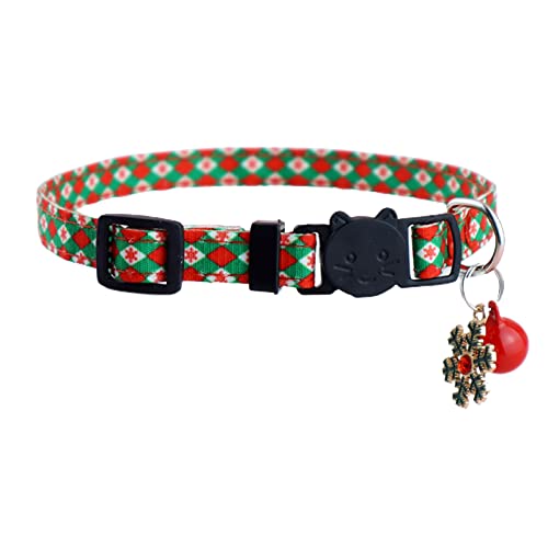 Sanwood Haustier-Halsband, dekorativ, leicht zu tragen, ausgezeichneter Mini-Glocken-Anhänger, Stil, Weihnachtsmotiv, Haustierhalsband B von SANWOOD