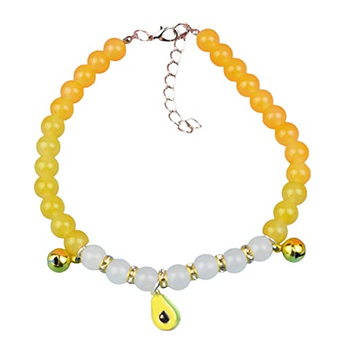 Sanwood Katzenhalsband, leicht zu tragen, Katzenhalsband, Haustierimitat, Perlen-Halskette, tolles Gelb von SANWOOD