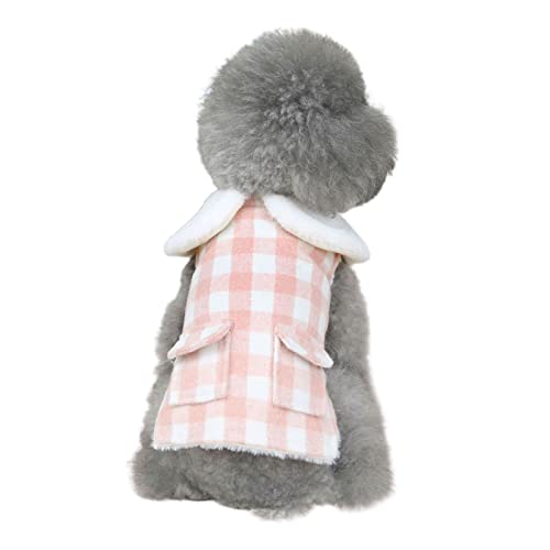 Sanwood Pet Jacket Dress Up Doll Fur Collar Pet Dog Thickened Tops compatible with Outdoor Pink L von SANWOOD