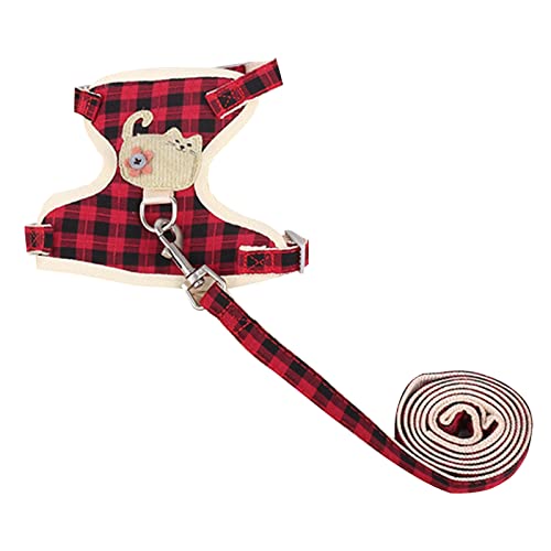 Sanwood Pet Traction Rope Plaid Aussehen Pet Traction Leash Soft Three-dimensional Pattern Wine Red S von SANWOOD