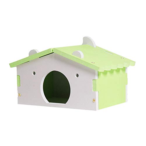 Sanwood Schönes kleines Haustier Hamster Mäuse Eichhörnchen Holz Schlafhaus Nest Spielzeug Käfig Grün von SANWOOD