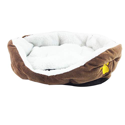 SANWOOD Ultraweiches Plüschkissen, Haustier-Schlafbett, warme Matte für Hunde und Katzen, Größe L, Kaffee von SANWOOD