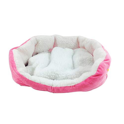 Ultraweiches Plüschkissen Haustierschlafbett Warme Matte Hund Katze Warm Kennel Pad Rose Rot L von SANWOOD