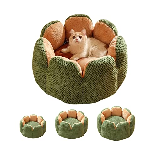 Cactus Shape Comfy Pet Bed,Summer Breathable Fluffy Thickened Cat Nest,Washable Fluffy Faux Fur Dog Cat Bed,Round Cuddler Cat Kennel Anti-Anxiety Pet Mat (20in, Green) von SARAYO