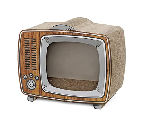 Katzen Kratzbrett Cat Scratcher Lounge Kreativer Retro-TV-Kratzpa-Karton Kann Auch Als Katzennest-Kratzunterlage Verwendet Werden Schützt Teppiche und Sofas von SAROSI