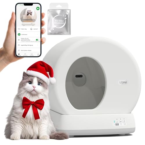 Selbstreinigende Katzentoilette Katzenklo Selbstreinigend, Unterer Eingang/10 Sensoren/Geruchsbeseitigerin/APP-Steuerung Automatisches Katzenklo, Selbstreiniges Elektrisches Katzenklo für Katzen von SAROSORA