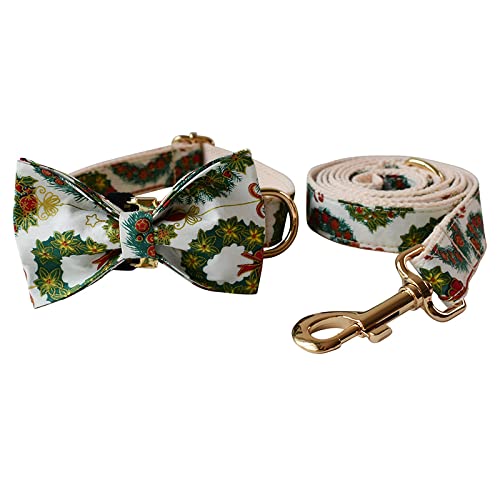 Gravieren Sie Hundehalsband-Leine-Set Für Mittelgroße Haustiere,Halskette Mit Fliege,Haustierbedarf, Schleifenhalsband-Leine-Set,XL von SARUEI