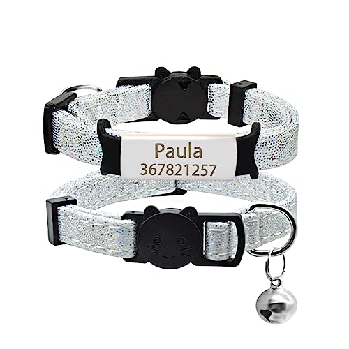 Namensschild Katzenhalsband Glocke Personalisierte Gravierte ID-Namensschild Katzenhalsband Sicherheit Breakaway Haustier Kätzchen Katzenhalsband Halskette,Silber-Silber,S (1 Namensschild Katzenhalsband Glocke Personalisierte Gravierte ID-Namensschild Katzenhalsband Sicherheit Breakaway Haustier Kätzchen Katzenhalsband Halskette,Silber-Silber,S (1 von SARUEL