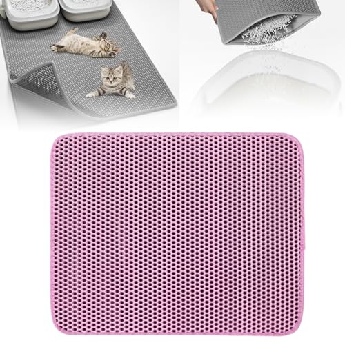 SARUEL Adorapaws Cat Litter Trap Mat, Adorapaws Cat Mats for Litter, Cat Mats for Litter Large, Adorapaws Cat Mat Washable, Collect Fallen Cat Litter (XL,Pink) von SARUEL