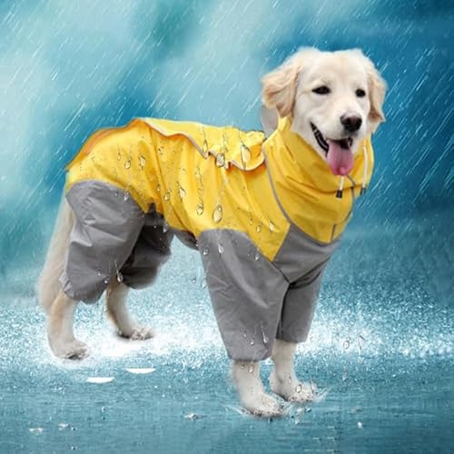 SARUEL All-Inclusive-Regenmantel Für Große Hunde,Wasserdicht,Kleidung Für Große Hunde,Mantel,Kapuzenpullover,Regenjacke,Reflektierend,Poncho Für Kleine,Mittelgroße Und Große Hunde,Gelb,XL SARUEL All-Inclusive-Regenmantel Für Große Hunde,Wasserdicht,Kleidung Für Große Hunde,Mantel,Kapuzenpullover,Regenjacke,Reflektierend,Poncho Für Kleine,Mittelgroße Und Große Hunde,Gelb,XL von SARUEL