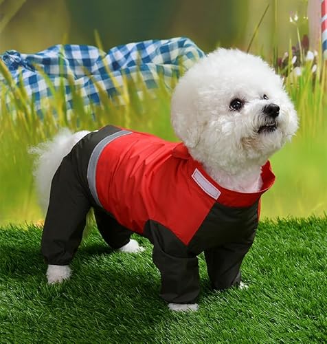 SARUEL Atmungsaktiver Regenmantel Für Kleine Hunde,Wasserdicht,Für Haustiere,Welpen,Hundekleidung,Outdoor-Mantel,Regenjacke,Reflektierend,Mittelgroßer Hundeponcho Mit Vier Beinen,Rot,XXL SARUEL Atmungsaktiver Regenmantel Für Kleine Hunde,Wasserdicht,Für Haustiere,Welpen,Hundekleidung,Outdoor-Mantel,Regenjacke,Reflektierend,Mittelgroßer Hundeponcho Mit Vier Beinen,Rot,XXL von SARUEL