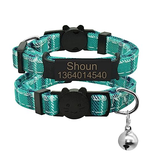 SARUEL Gitter-Katzenhalsband,Personalisiertes Typenschild,Verstellbares,Abbrechbares Katzenhalsband,Glöckchen-Halskette,Individuell Graviertes Namensschild,Sicherheits-Katzenhalsband,Schwarz-grü SARUEL Gitter-Katzenhalsband,Personalisiertes Typenschild,Verstellbares,Abbrechbares Katzenhalsband,Glöckchen-Halskette,Individuell Graviertes Namensschild,Sicherheits-Katzenhalsband,Schwarz-grü von SARUEL