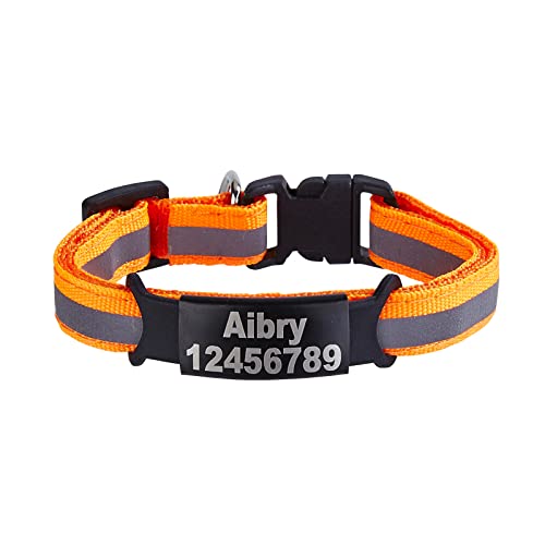 SARUEL Halsband Mit Sicherheitsschnalle Für Katzen,Verstellbar,Personalisierbar,Mit Gravur,Nylon,Welpe,Kätzchen,Orange SARUEL Halsband Mit Sicherheitsschnalle Für Katzen,Verstellbar,Personalisierbar,Mit Gravur,Nylon,Welpe,Kätzchen,Orange von SARUEL