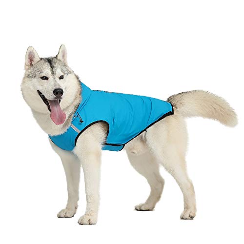 SARUEL Haustier Hund wasserdichte Jacke Hund Sommer Weste Regenmantel Reflektierende Haustier Outdoor Kleidung Kleine Mittel Große Hunde Haustier,Blau,S von SARUEL