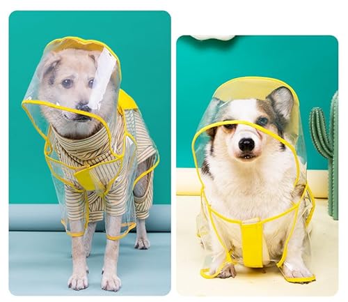 SARUEL Haustier-Regenmantel,Transparent,Wasserdicht,Mit Kapuze,Kurzbeinig,Schnell Zu Tragende Hundekleidung,Poncho,Haustierbekleidung,Gelb,2XL SARUEL Haustier-Regenmantel,Transparent,Wasserdicht,Mit Kapuze,Kurzbeinig,Schnell Zu Tragende Hundekleidung,Poncho,Haustierbekleidung,Gelb,2XL von SARUEL