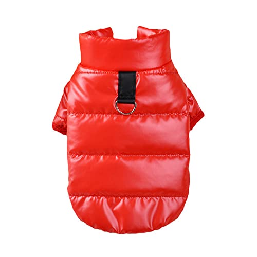 SARUEL Haustierkleidung,Warmer Wintermantel Für Hunde,wasserdichte,Helle Lederjacke Für Hunde,Katzen,Welpen,Baumwolle,Gepolsterter Mantel,Haustierkleidung Mit D-Ring,Rot,S SARUEL Haustierkleidung,Warmer Wintermantel Für Hunde,wasserdichte,Helle Lederjacke Für Hunde,Katzen,Welpen,Baumwolle,Gepolsterter Mantel,Haustierkleidung Mit D-Ring,Rot,S von SARUEL