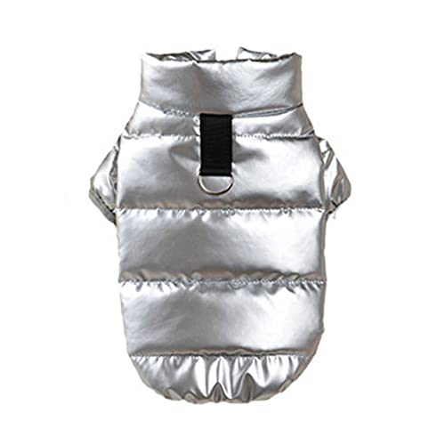 SARUEL Haustierkleidung,Warmer Wintermantel Für Hunde,wasserdichte,Helle Lederjacke Für Hunde,Katzen,Welpen,Baumwolle,Gepolsterter Mantel,Haustierkleidung Mit D-Ring,silbrig,S SARUEL Haustierkleidung,Warmer Wintermantel Für Hunde,wasserdichte,Helle Lederjacke Für Hunde,Katzen,Welpen,Baumwolle,Gepolsterter Mantel,Haustierkleidung Mit D-Ring,silbrig,S von SARUEL