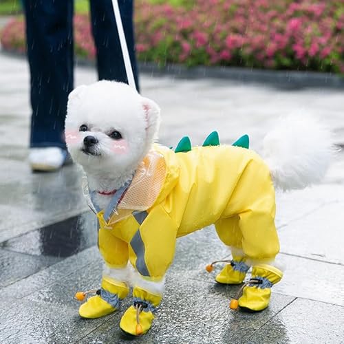 SARUEL Hunde-Regenmantel,Tierform,Für Den Außenbereich,Vierbeinig,Wasserdicht Und Staubdicht,Haustier-Regenmantel,Kleiner Hund,Teddy,Haustierbekleidung,Gelber Dinosaurier,XS SARUEL Hunde-Regenmantel,Tierform,Für Den Außenbereich,Vierbeinig,Wasserdicht Und Staubdicht,Haustier-Regenmantel,Kleiner Hund,Teddy,Haustierbekleidung,Gelber Dinosaurier,XS von SARUEL