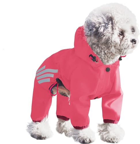 SARUEL Hunde-Regenmantel Mit Kapuze,Overall,Wasserdicht,Reflektierend,Regen-Poncho-Jacke,Outdoor-Regen-Haustierkleidung Für Welpen,Mittelgroße Hunde,Rosa,S SARUEL Hunde-Regenmantel Mit Kapuze,Overall,Wasserdicht,Reflektierend,Regen-Poncho-Jacke,Outdoor-Regen-Haustierkleidung Für Welpen,Mittelgroße Hunde,Rosa,S von SARUEL