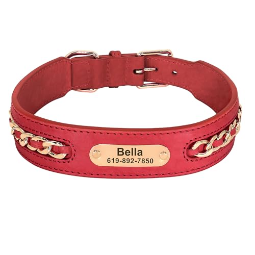 SARUEL Hundehalsband,Personalisierte Hunde-ID-Halsbänder,Namensschild,Namensschild-Halsbänder Für Kleine,Mittelgroße Und Große Hunde,Französische Bulldogge,Pitbull,Rot,L SARUEL Hundehalsband,Personalisierte Hunde-ID-Halsbänder,Namensschild,Namensschild-Halsbänder Für Kleine,Mittelgroße Und Große Hunde,Französische Bulldogge,Pitbull,Rot,L von SARUEL
