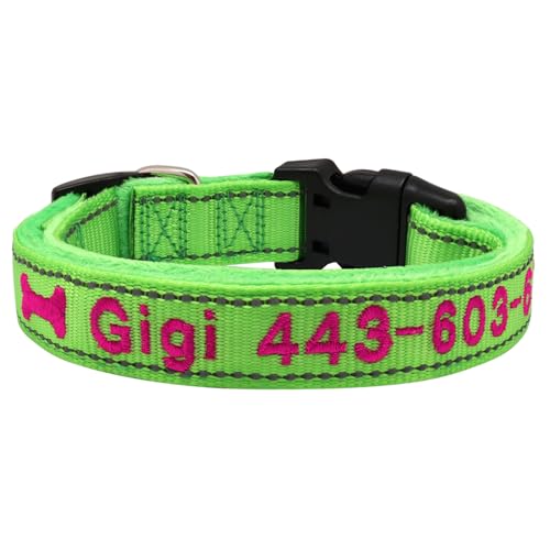 SARUEL Hundehalsband Custom Pet Puppy Cat Collar Personalisierte Namenshalsbänder Für Kleine,Mittelgroße Und Große Hunde,Grün,M SARUEL Hundehalsband Custom Pet Puppy Cat Collar Personalisierte Namenshalsbänder Für Kleine,Mittelgroße Und Große Hunde,Grün,M von SARUEL