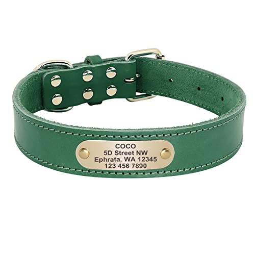 SARUEL Hundehalsband Personalisiertes Hundenamensschild Halsbänder Pitubull Deutscher Schäferhund Große Hundeanhänger Halsbänder Reiches Braun,Grün,L 47–61,5 cm SARUEL Hundehalsband Personalisiertes Hundenamensschild Halsbänder Pitubull Deutscher Schäferhund Große Hundeanhänger Halsbänder Reiches Braun,Grün,L 47–61,5 cm von SARUEL