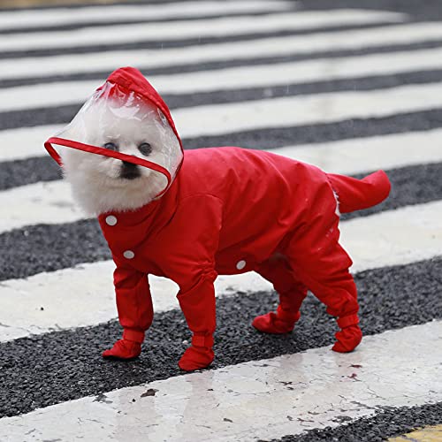 SARUEL Hunderegenmantel, Wasserdichte Hundekleidung, Overalls Für Hunde, Rot, L 4–5,5 Kg SARUEL Hunderegenmantel, Wasserdichte Hundekleidung, Overalls Für Hunde, Rot, L 4–5,5 Kg von SARUEL