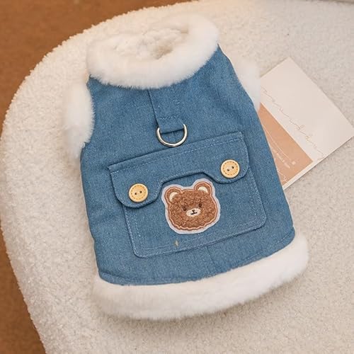 SARUEL Katze Hund Mantel Baumwolle Haustier Kleidung Nette Hund Kleidung Warme Herbst Winter Thermische Warme Kleine Mode Junge Mädchen Ropa para Perro,Blau,XXL von SARUEL