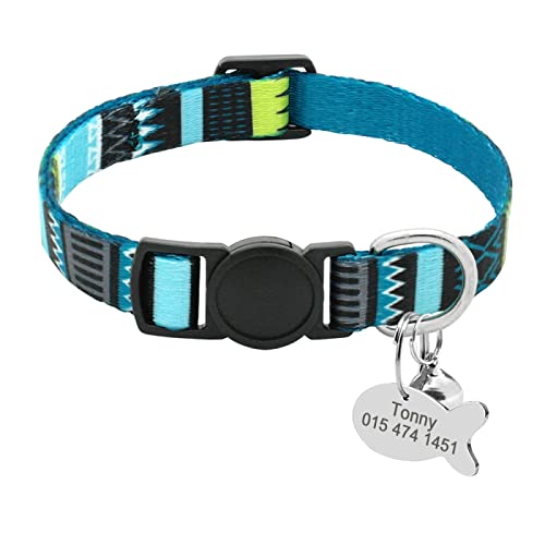 SARUEL Katzenhalsband Personalisiertes Schnellverschluss-Nylon-Welpen-Kätzchen-Halsband Mit Glöckchen-Kaninchenhalsbändern Zubehör Graviert,Grün,18 Bis 29cm SARUEL Katzenhalsband Personalisiertes Schnellverschluss-Nylon-Welpen-Kätzchen-Halsband Mit Glöckchen-Kaninchenhalsbändern Zubehör Graviert,Grün,18 Bis 29cm von SARUEL