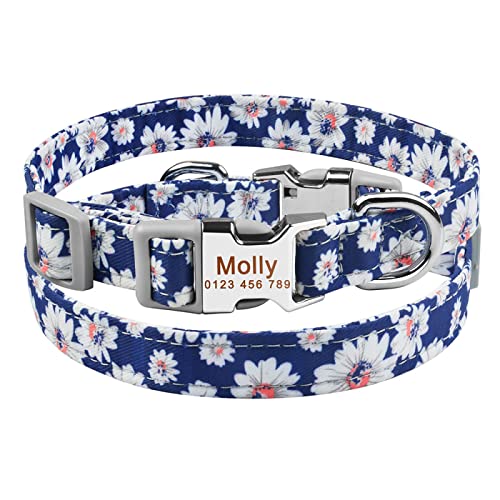 SARUEL Kleines Großes Personalisiertes Hundehalsband Mit Individuell Graviertem Namensschild Junge Mädchen Hunde Unisex Hundehalsband,Hundehalsband B,M 27-39cm von SARUEL