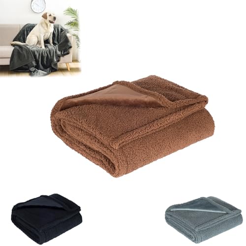 SARUEL Loveblanket - The Waterproof Blanket, Double-Sided Fluffy Cozy Waterproof Pet Blanket for Dog Cat, Washable Fleece Dog Blanket for Couple (L,Coffee) von SARUEL