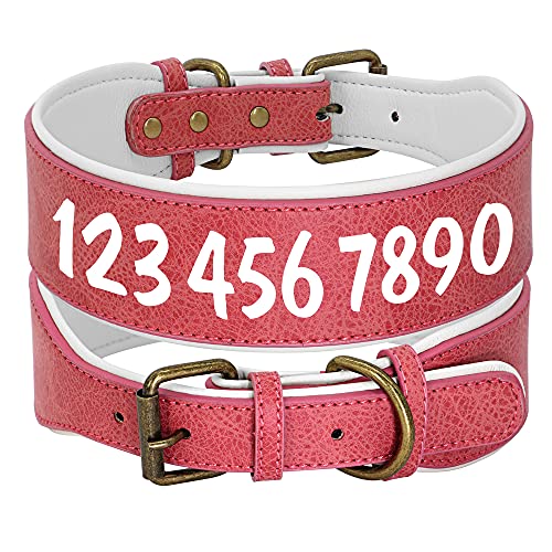 SARUEL Maßgeschneidertes Hundehalsband,Breites Hundehalsband Aus Leder,Großes,Weich Gepolstertes Hundehalsband Für Mittelgroße Und Große Hunde,XL,Rose SARUEL Maßgeschneidertes Hundehalsband,Breites Hundehalsband Aus Leder,Großes,Weich Gepolstertes Hundehalsband Für Mittelgroße Und Große Hunde,XL,Rose von SARUEL