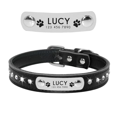 SARUEL Personalisierte Hundehalsbänder,Gepolstert,Personalisierte Hunde-ID-Halsbänder Für Kleine,Mittelgroße Hunde,Katzen,Welpen,Kätzchen,Rosa,Rot,Schwarz,Schwarz,M SARUEL Personalisierte Hundehalsbänder,Gepolstert,Personalisierte Hunde-ID-Halsbänder Für Kleine,Mittelgroße Hunde,Katzen,Welpen,Kätzchen,Rosa,Rot,Schwarz,Schwarz,M von SARUEL
