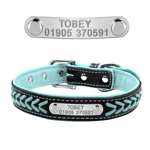 SARUEL Personalisierte Hundehalsbänder,Verstellbar,Gepolstert,Personalisierbar,Mit Gravur Für Kleine,Mittelgroße Hunde Und Katzen,Blau,M SARUEL Personalisierte Hundehalsbänder,Verstellbar,Gepolstert,Personalisierbar,Mit Gravur Für Kleine,Mittelgroße Hunde Und Katzen,Blau,M von SARUEL