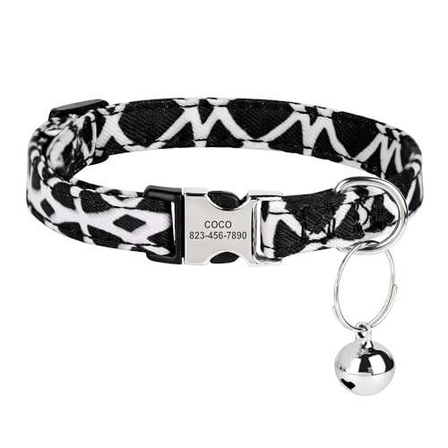 SARUEL Personalisierte Katzenhalsband-Halskette,Anti-Verlust-Welpen-Katzen-Namenshalsband,Haustier-ID,Namensschnallenhalsband Für Kleine Hunde,Katzen,Kätzchen,Geschenk,Schwarz,1,0 cm Breite 17–28cm SARUEL Personalisierte Katzenhalsband-Halskette,Anti-Verlust-Welpen-Katzen-Namenshalsband,Haustier-ID,Namensschnallenhalsband Für Kleine Hunde,Katzen,Kätzchen,Geschenk,Schwarz,1,0 cm Breite 17–28cm von SARUEL