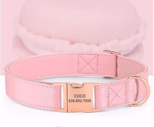 SARUEL Personalisiertes Hunde-ID-Halsband,Personalisiertes Leder-Hundehalsband,Haustier-Schnallenhalsband Für Kleine,Mittelgroße Und Große Hunde,Pitbull,Rosa,L SARUEL Personalisiertes Hunde-ID-Halsband,Personalisiertes Leder-Hundehalsband,Haustier-Schnallenhalsband Für Kleine,Mittelgroße Und Große Hunde,Pitbull,Rosa,L von SARUEL