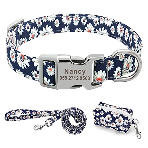 SARUEL Personalisiertes Hundehalsband,Leine,Leckereien,Aufdruck,Hundehalsbänder,Individuelle Haustier-Seilkottasche,Tragbar Für Kleine,Mittelgroße Hunde,blau 5,S SARUEL Personalisiertes Hundehalsband,Leine,Leckereien,Aufdruck,Hundehalsbänder,Individuelle Haustier-Seilkottasche,Tragbar Für Kleine,Mittelgroße Hunde,blau 5,S von SARUEL