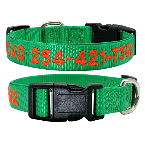 SARUEL Personalisiertes Hundehalsband,Personalisiertes Katzen-Welpen-Halsband,Nylon-Haustierhalsbänder,Mit Gravur,DIY-Telefonnamen-ID Für Kleine,Große,Große Hunde,Grün,M SARUEL Personalisiertes Hundehalsband,Personalisiertes Katzen-Welpen-Halsband,Nylon-Haustierhalsbänder,Mit Gravur,DIY-Telefonnamen-ID Für Kleine,Große,Große Hunde,Grün,M von SARUEL