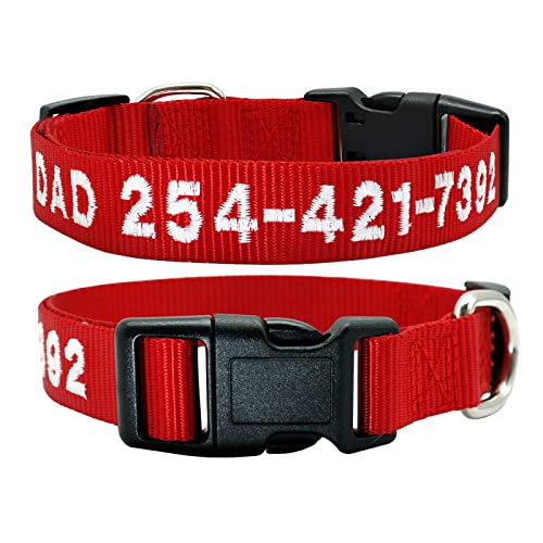 SARUEL Personalisiertes Hundehalsband,Personalisiertes Katzen-Welpen-Halsband,Nylon-Haustierhalsbänder,Mit Gravur,DIY-Telefonnamen-ID Für Kleine,Große,Große Hunde,Rot,S SARUEL Personalisiertes Hundehalsband,Personalisiertes Katzen-Welpen-Halsband,Nylon-Haustierhalsbänder,Mit Gravur,DIY-Telefonnamen-ID Für Kleine,Große,Große Hunde,Rot,S von SARUEL