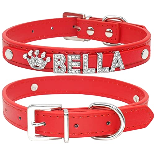 SARUEL Personalisiertes Hundehalsband Aus PU-Leder Für Welpen,Katzen,ID-Halsbänder,Herz,Stern,Hundezubehör Für Kleine,Mittelgroße Hunde,Chihuahua,Rot,35 Bis 45cm SARUEL Personalisiertes Hundehalsband Aus PU-Leder Für Welpen,Katzen,ID-Halsbänder,Herz,Stern,Hundezubehör Für Kleine,Mittelgroße Hunde,Chihuahua,Rot,35 Bis 45cm von SARUEL