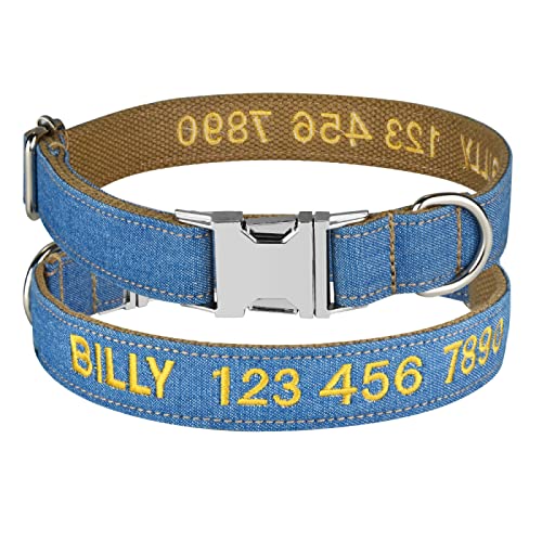 SARUEL Personalisiertes Hundehalsband Für Welpen,Unisex,Individuell Graviert,Mit Namensschild,Hundehalsbänder,Klein,Mittel,Groß,Verstellbar,Braun,XS (22-31 cm) von SARUEL