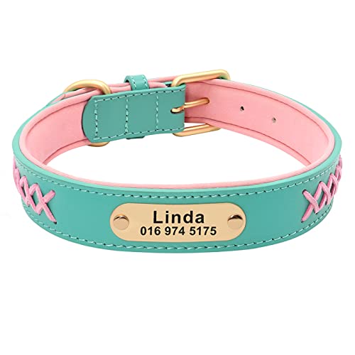 SARUEL Personalisiertes Hundehalsband-Leine-Set,Geflochten,Echtes Leder,Haustierhalsbänder,Gehendes Führstrick,Weich,Verstellbar Für Kleine Große Hunde,Blau,L SARUEL Personalisiertes Hundehalsband-Leine-Set,Geflochten,Echtes Leder,Haustierhalsbänder,Gehendes Führstrick,Weich,Verstellbar Für Kleine Große Hunde,Blau,L von SARUEL