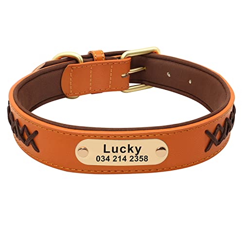 SARUEL Personalisiertes Hundehalsband-Leine-Set,Geflochten,Echtes Leder,Haustierhalsbänder,Gehendes Führstrick,Weich,Verstellbar Für Kleine Große Hunde,Kaffee,M SARUEL Personalisiertes Hundehalsband-Leine-Set,Geflochten,Echtes Leder,Haustierhalsbänder,Gehendes Führstrick,Weich,Verstellbar Für Kleine Große Hunde,Kaffee,M von SARUEL