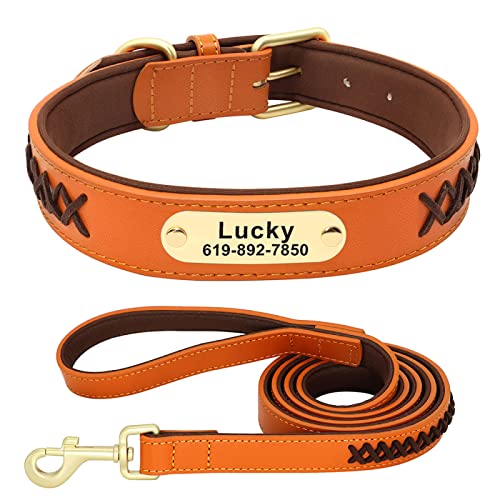 SARUEL Personalisiertes Hundehalsband-Leine-Set,Geflochten,Echtes Leder,Haustierhalsbänder,Gehendes Führstrick,Weich,Verstellbar Für Kleine Große Hunde,Kaffeeset,M SARUEL Personalisiertes Hundehalsband-Leine-Set,Geflochten,Echtes Leder,Haustierhalsbänder,Gehendes Führstrick,Weich,Verstellbar Für Kleine Große Hunde,Kaffeeset,M von SARUEL