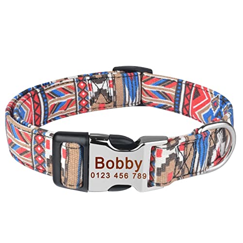 SARUEL Personalisiertes Hundehalsband Mit Eingraviertem Polyester-Halsband Für Kleine Und Mittelgroße Welpen,B,M 30-47cm von SARUEL