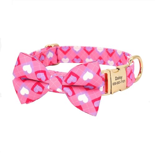 SARUEL Personalisiertes Hundehalsband Mit Fliege,Personalisierbar,Mit Blumenmuster,Haustier-Halskette,ID-Namenshalsband Für Kleine,Mittelgroße Und Große Hunde,S,A SARUEL Personalisiertes Hundehalsband Mit Fliege,Personalisierbar,Mit Blumenmuster,Haustier-Halskette,ID-Namenshalsband Für Kleine,Mittelgroße Und Große Hunde,S,A von SARUEL