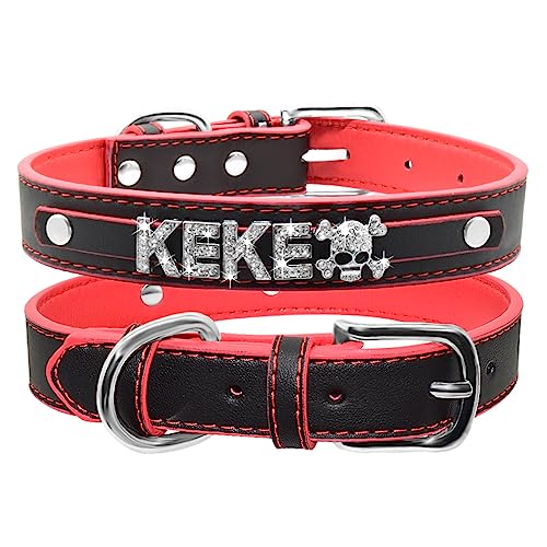 SARUEL Personalisiertes Hundehalsband Mit Namen Für Kleine,Mittelgroße Hunde,Benutzerdefinierter Name,Katzenhalsband,Teddypudel,Schwarz,XS SARUEL Personalisiertes Hundehalsband Mit Namen Für Kleine,Mittelgroße Hunde,Benutzerdefinierter Name,Katzenhalsband,Teddypudel,Schwarz,XS von SARUEL
