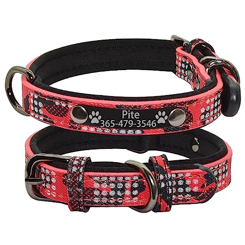 SARUEL Personalisiertes ID-Tag-Hundehalsband,Individuell Graviertes Namensschild,Camouflage,Gepolstertes Haustier-Hundehalsband Für Kleine,Mittelgroße Und Große Hunde,Rot,L SARUEL Personalisiertes ID-Tag-Hundehalsband,Individuell Graviertes Namensschild,Camouflage,Gepolstertes Haustier-Hundehalsband Für Kleine,Mittelgroße Und Große Hunde,Rot,L von SARUEL