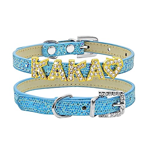 SARUEL Personalisiertes Katzenhalsband Name Benutzerdefinierter Name Katzenhalsband Weiches Haustierhalsband Für Kätzchen Welpen Kleines Hundehalsband,Blau,M (25 Cm-32 cm) von SARUEL